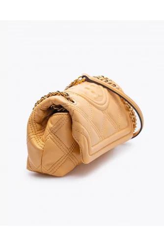 Fleming Soft Glazed Mini - Leather quilted bag with chain