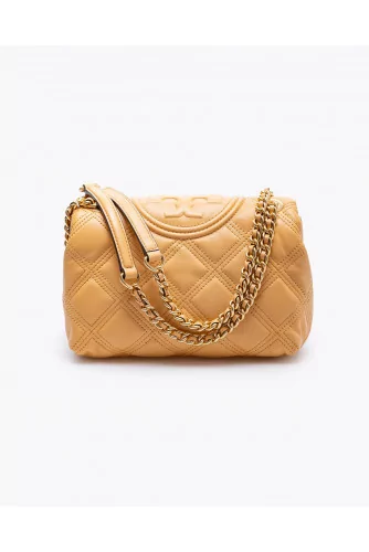 Fleming Soft Glazed Medium - Leather quilted bag with chain