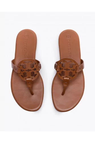Miller - Leather flip-flops with decorative logo