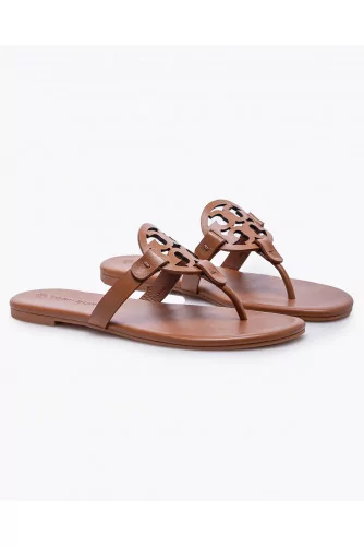 Miller - Leather flip-flops with decorative logo