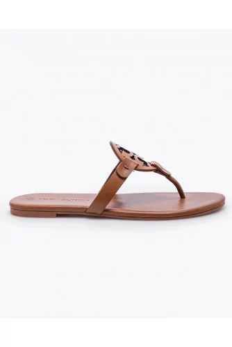 Miller - Leather flip-flops with decorative logo