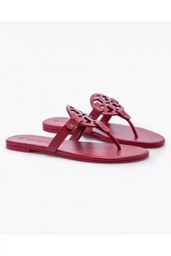 Achat Miller - Leather flip-flops with logo in the center - Jacques-loup