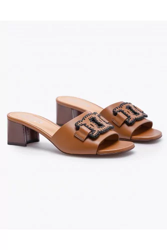 Achat Leather mules with decorative straps - Jacques-loup