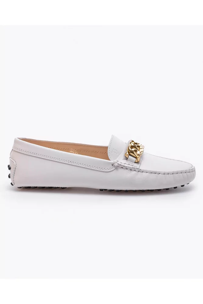 Gommino - Leather moccasins with metal chain