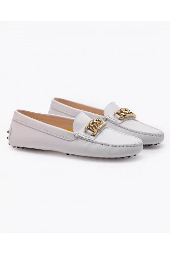 Gommino - Leather moccasins with metal chain