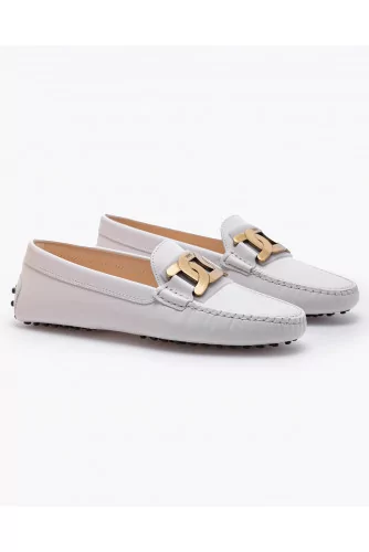 Gommino - Leather moccasins with metal chain