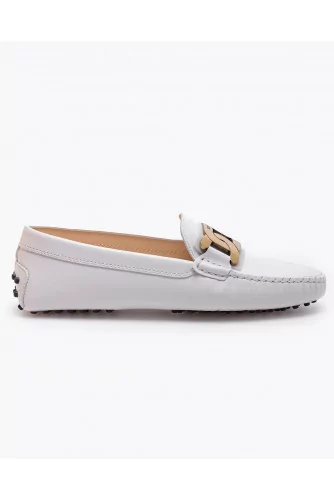 Gommino - Leather moccasins with metal chain