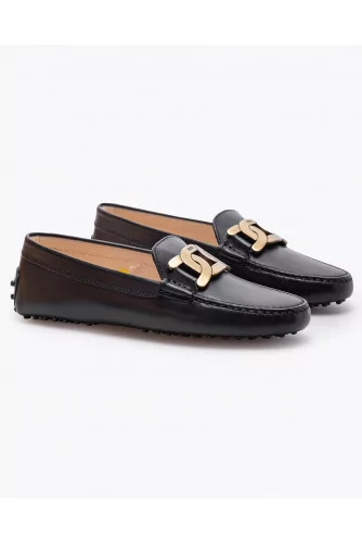 Gommino - Leather moccasins with metal chain
