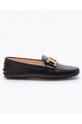 Gommino - Leather moccasins with metal chain