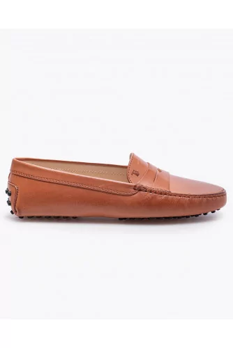 Gommino - Patina leather moccasins with decorative tab