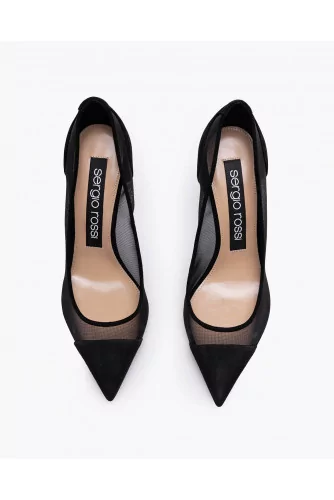 Suede and tulle high heels 85