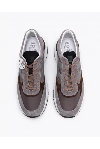 Interaction - Split leather and nubuck sneakers with thick outer sole