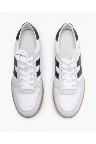 H357 - Split leather and toile sneakers