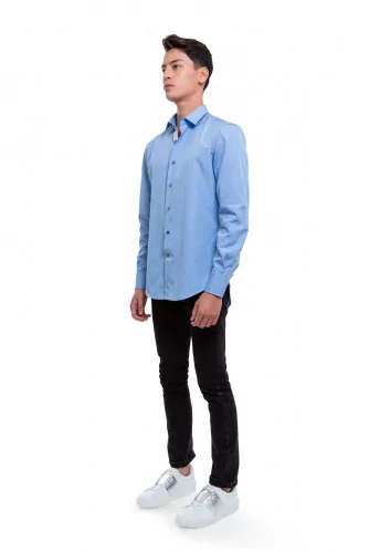 Chemise slim Lanvin bleu ciel et gris