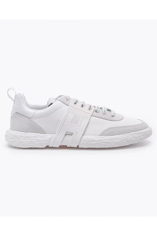 Hogan - 3R - Baskets en textile et cuir recyclé avec logo en gomme 7 blanc