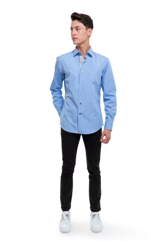 Chemise slim Lanvin bleu ciel et gris