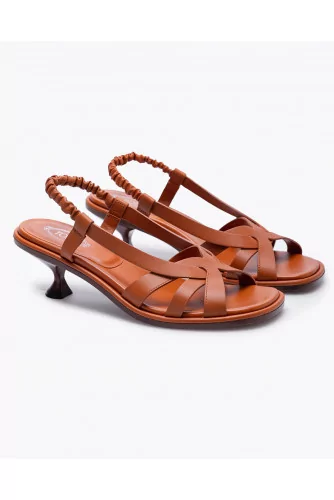 Leather sandals with flat straps 50