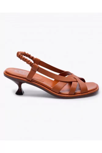 Leather sandals with flat straps 50