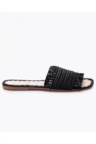 Achat Flat braided raphia mules with open toe - Jacques-loup