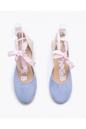 Suede and toile espadrilles shoes with ribbon 60