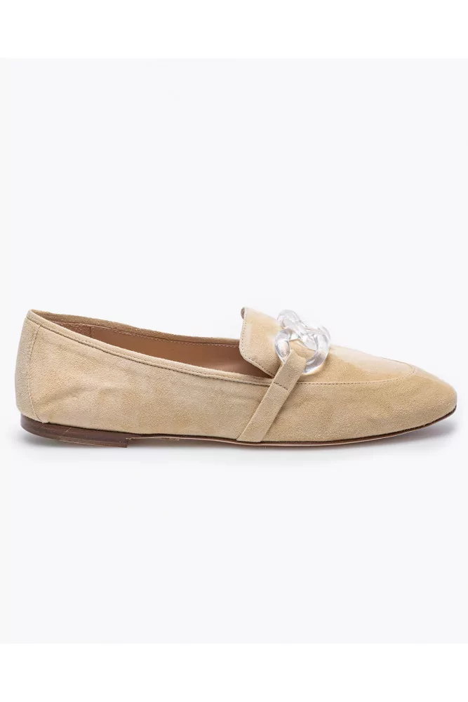 Jacques Loup - Mocassins en veau-velours avec mors en plexi 36 jaune