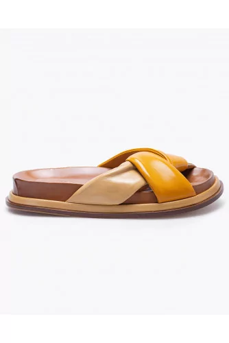 Achat Leather mules with interlaced straps - Jacques-loup