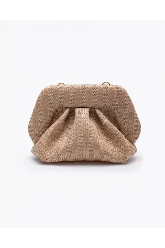 Mini clutch bag made of eco-responsible raffia