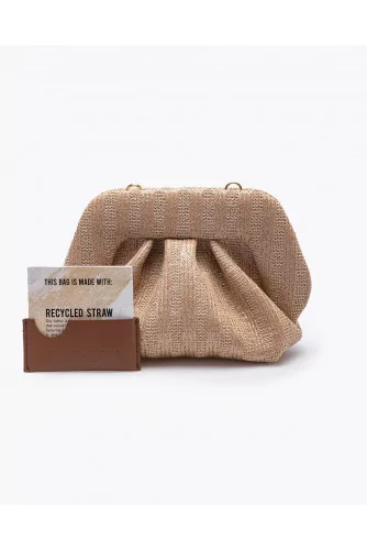 Mini clutch bag made of eco-responsible raffia