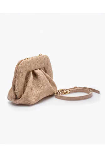 Mini clutch bag made of eco-responsible raffia