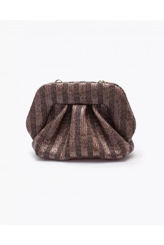 Mini clutch bag made of eco-responsible raffia