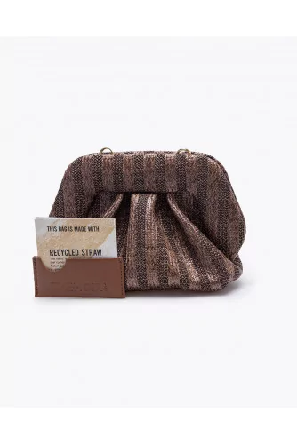 Mini clutch bag made of eco-responsible raffia