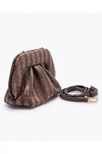 Mini clutch bag made of eco-responsible raffia