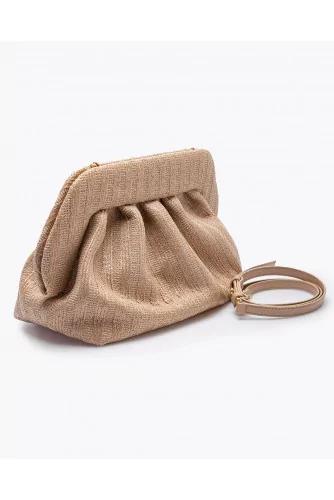 Large clutch bag made of eco-responsible raffia