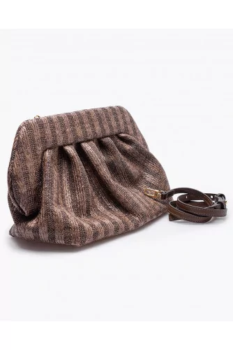 Large clutch bag made of eco-responsible raffia