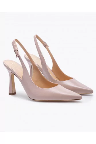 Nappa leather cut shoes with slingback 95