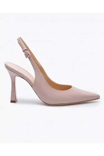 Nappa leather cut shoes with slingback 95
