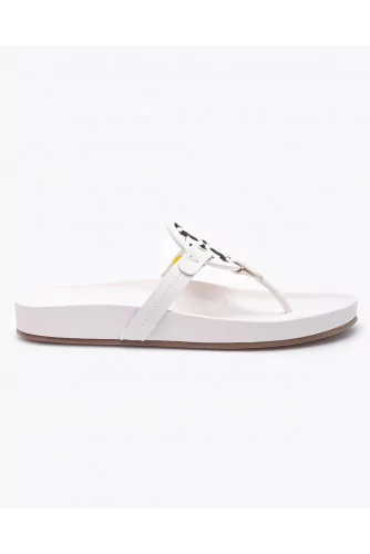 Achat Toe thong sandals with leather logo - Jacques-loup