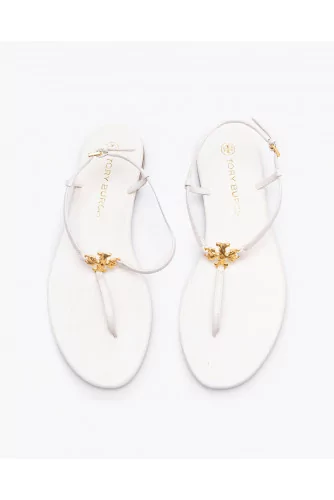 Achat Capri Strap Sandals - Leather toe thong sandals with logo - Jacques-loup