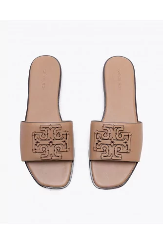 Achat Ines Slides - Calf leather mules with logo - Jacques-loup