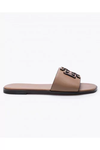 Achat Ines Slides - Calf leather mules with logo - Jacques-loup