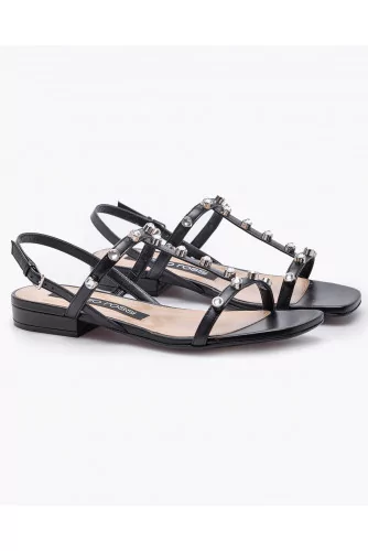 Achat Leather sandals with rhinestones - Jacques-loup