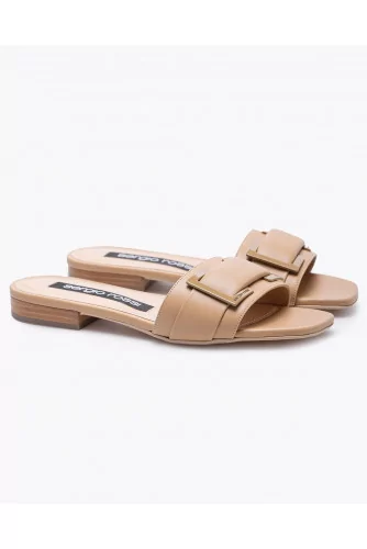 Achat Flat leather mules with decorative buckle - Jacques-loup