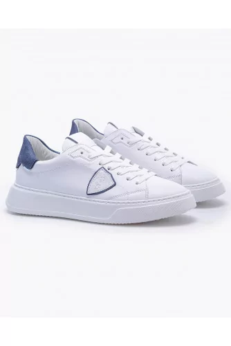 Temple - Leather sneakers with escutcheon