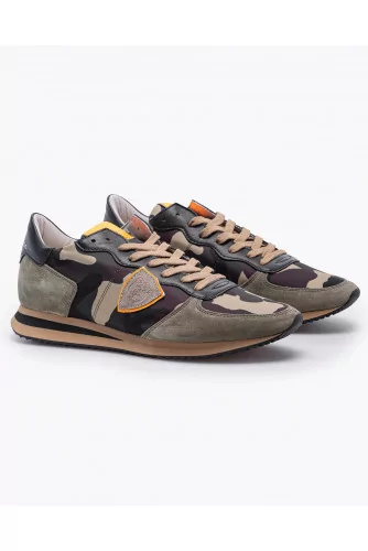 Achat Tropez X - Split leather sneakers with yokes and camouflage print - Jacques-loup