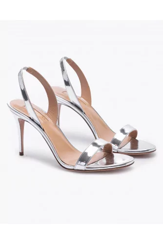 Calf leather sandals with back flange and front band 90