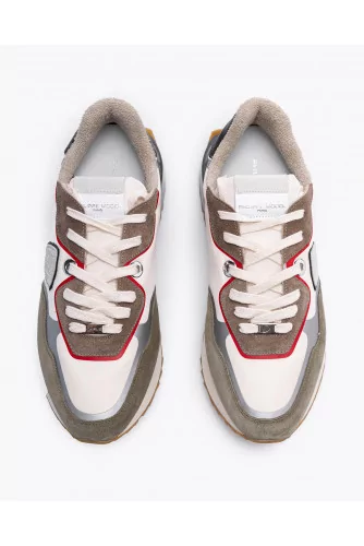 La Rue - Split leather sneakers with cutouts and escutcheon