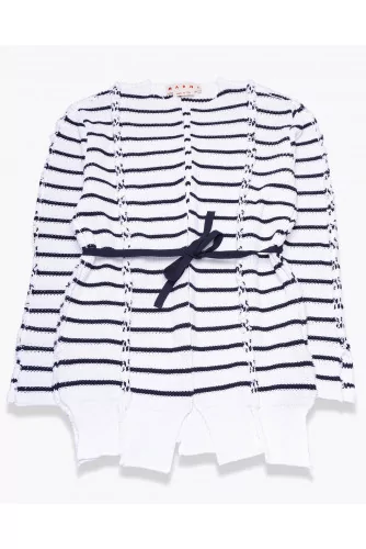 Achat Cotton cardigan with stripes and belt - Jacques-loup