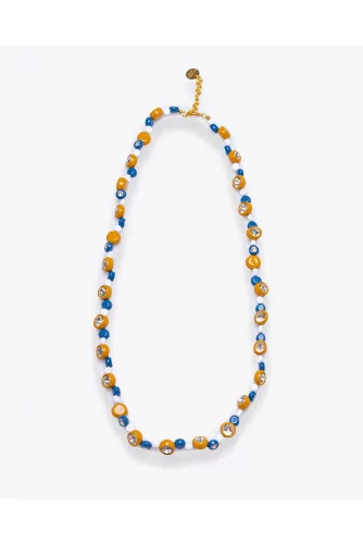 Achat Daisy - Long brass necklace with crystal buttons - Jacques-loup