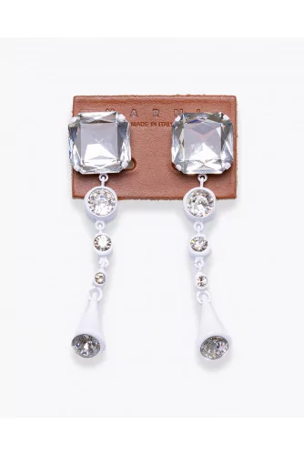 Twinkle - Long earrings with 3 crystals