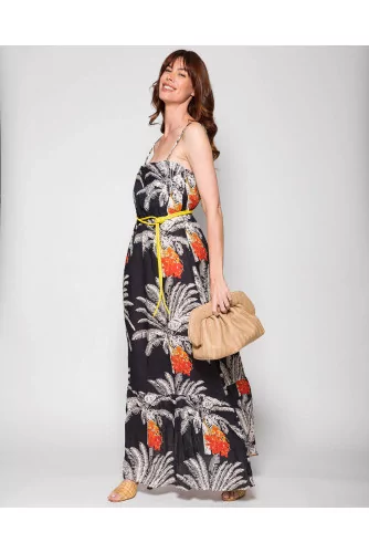 Achat La Polera - Linen dress with straps and palm print - Jacques-loup